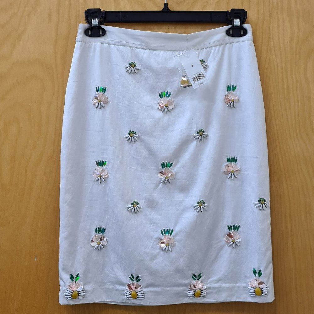 Banana Republic NWT Pineapple Embellished Skirt size 6 - Picture 4 of 9